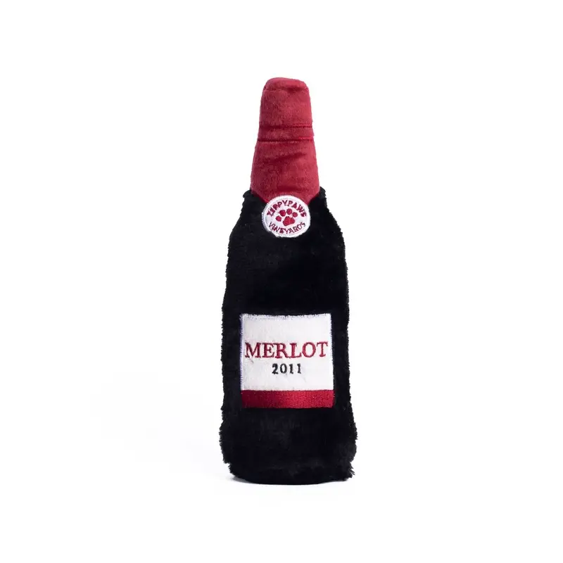 ZippyPaws Happy Hour Crusherz Dog Toy Red Wine MD