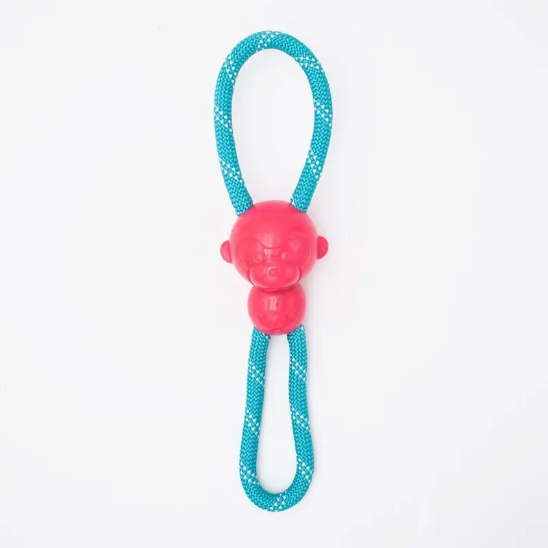 ZippyPaws ZippyTuff Monkey RopeTugz Dog Toy Pink/Yellow MD