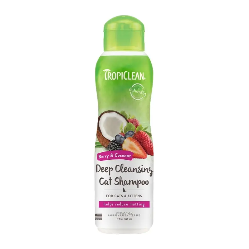 TropiClean Berry & Coconut Deep Cleansing Shampoo for Cats & Kittens 12oz