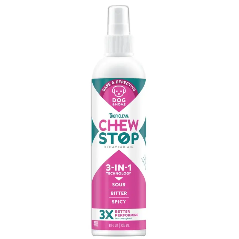 TropiClean Chew Stop Behavior Aid Dog and Home Spray 8 oz