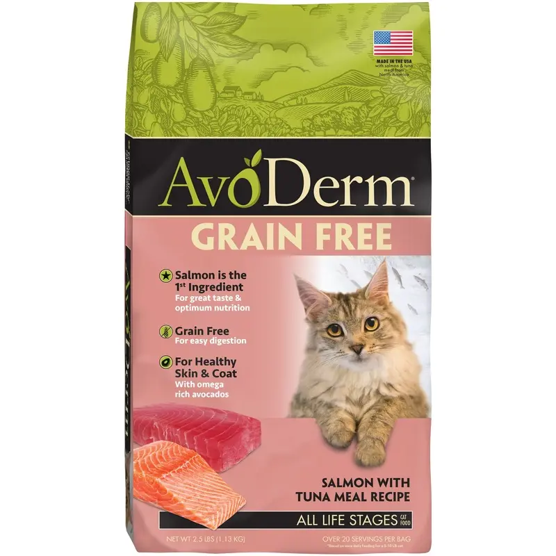 AvoDerm Natural Grain Free Salmon with Tuna Meal Dry Cat Food 2.5 lb