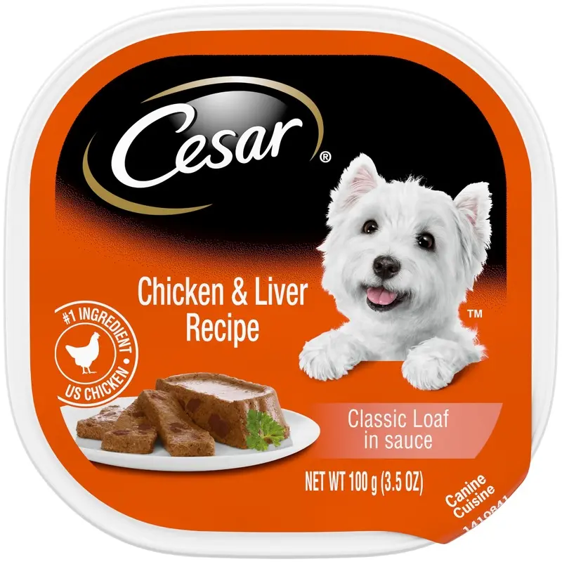 Cesar Classic Loaf in Sauce Adult Wet Dog Food Chicken & Liver 3.5oz 24pk