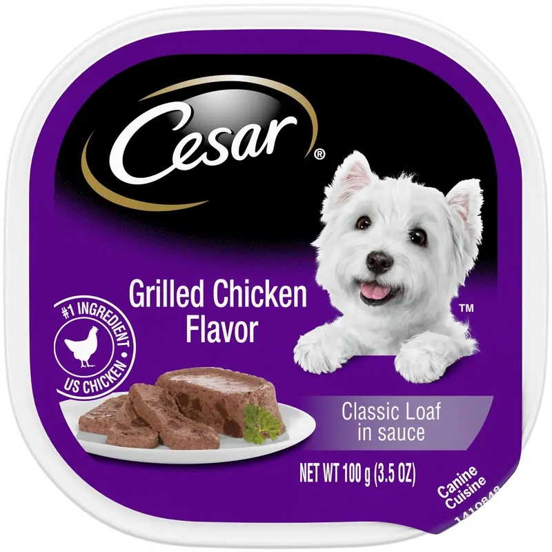 Cesar Classic Loaf in Sauce Adult Wet Dog Food Grilled Chicken 3.5oz 24pk