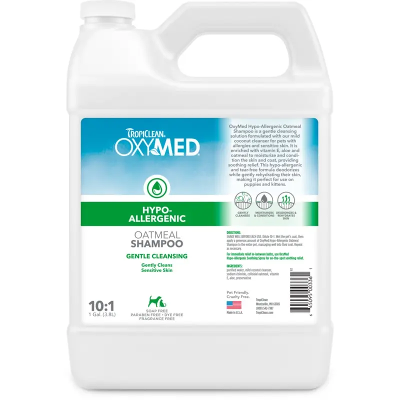 TropiClean OxyMed Hypoallergenic Shampoo for Pets 1 gal