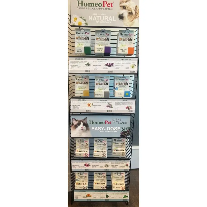 HomeoPet Top 6 Dog & Top 6 Cat Sellers Power Wing Display 48pc