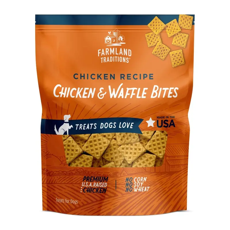 Farmland Traditions Simple Snacks Chicken & Waffle Bites Dog Treats 6oz
