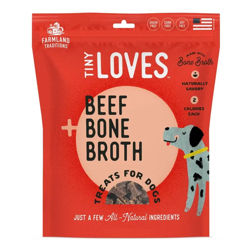 Farmland Traditions Tiny Loves Beef w/Bone Broth Dog Treats 12oz