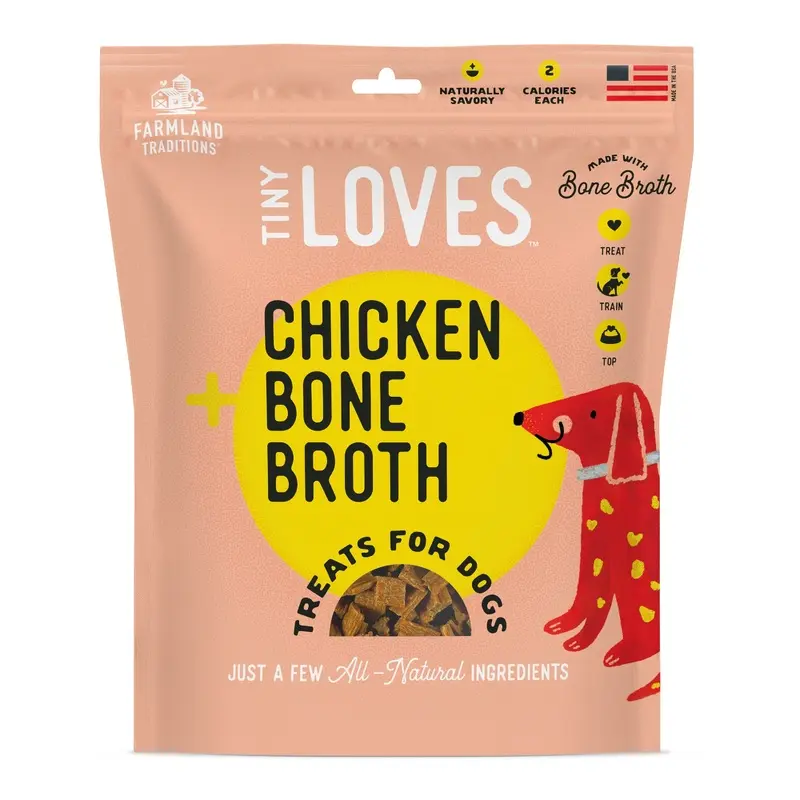 Farmland Traditions Tiny Loves Chicken w/Bone Broth Dog Treats 16oz