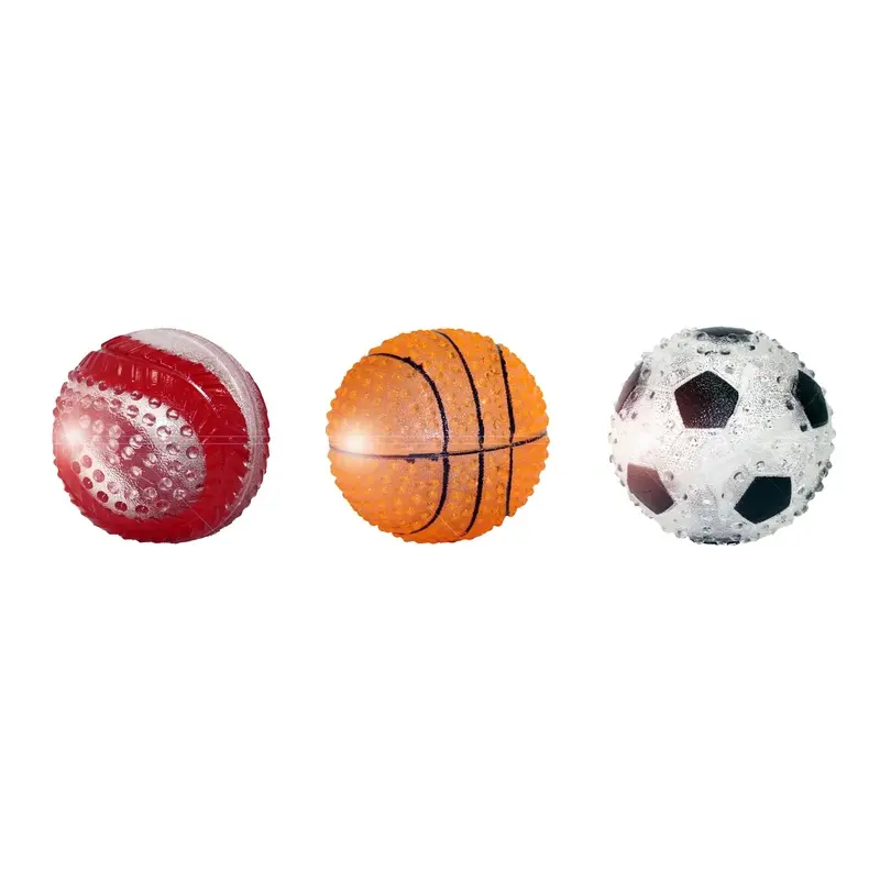 Multipet TPR Sport Light Up Balls Dog Toy Baseball Assorted 2.5 in