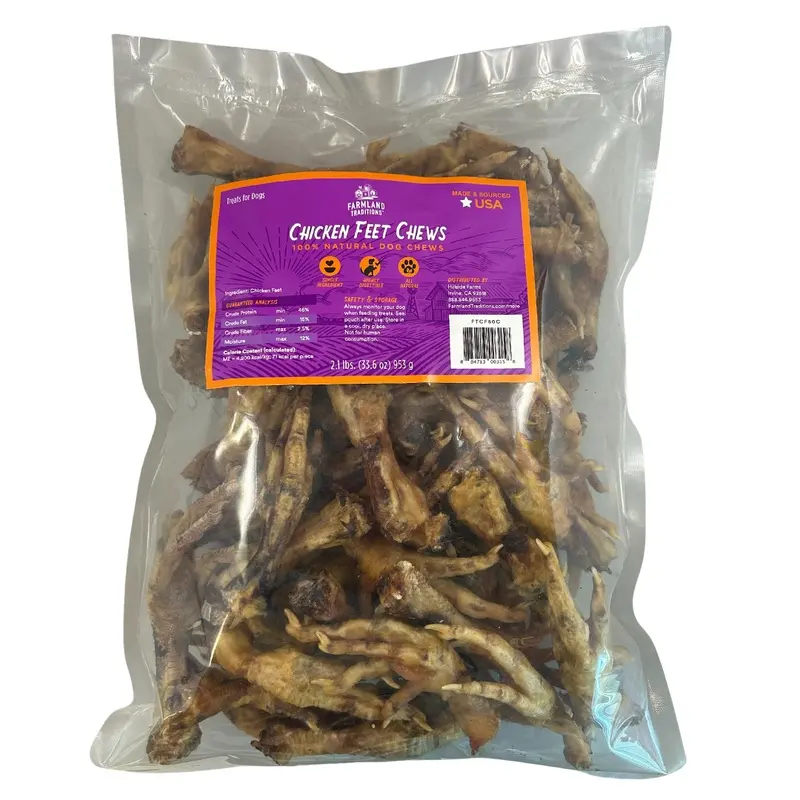Farmland Traditions Chicken Feet Dog Treats 2.1lbs