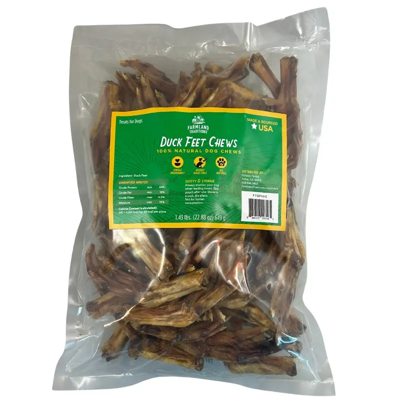 Farmland Traditions Duck Feet Dog Treats 1.43lbs