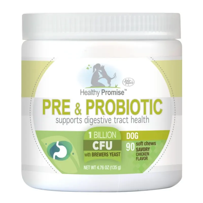 Four Paws Healthy Promise Pre & Probiotics For Dogs Savory Chicken 4.76 Ounce (90 Count)