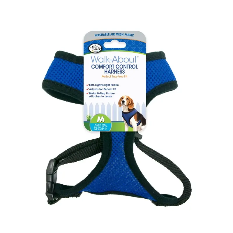 Four Paws Comfort Control Harness For Dogs Blue