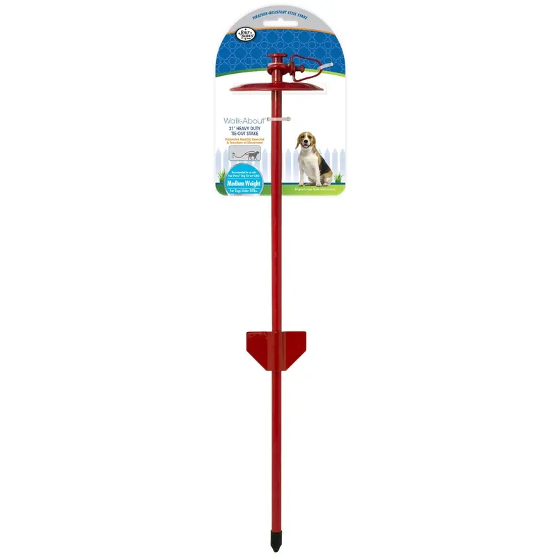 Four Paws Roam About Dog Tie-Out Stake Red 23 Inch