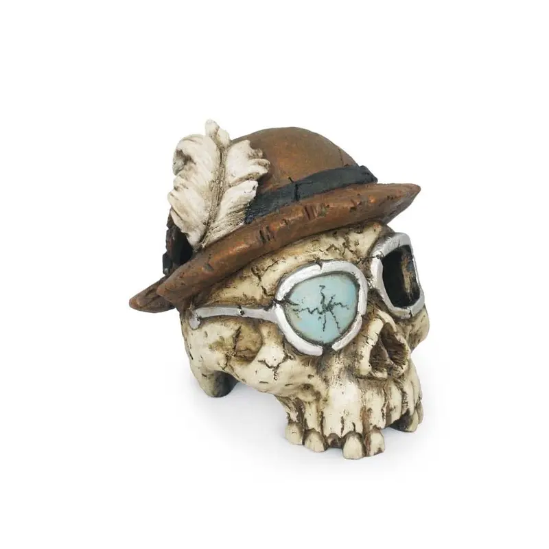 Weco Products Wecorama Catacombs One-Eyed Skull Aquarium Ornament Brown, Beige