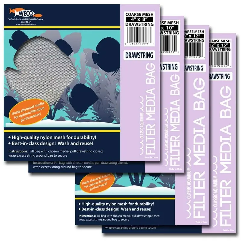 Weco Products Coarse Mesh Drawstring Filter Media Bag White 4 in x 8 in