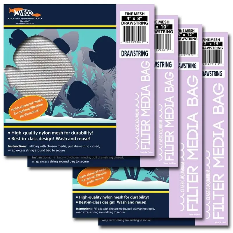 Weco Products Fine Mesh Drawstring Filter Media Bag White 6 in x 10 in