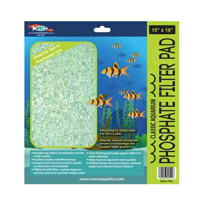 Weco Products Classic Aquarium Phosphate Filter Pad Green 10 in x 18 in