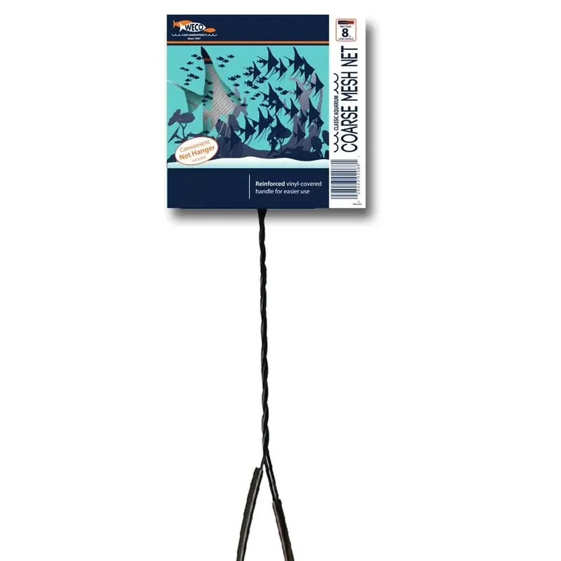 Weco Products Classic Coarse Mesh Net Extra Long Handle Black 8 in