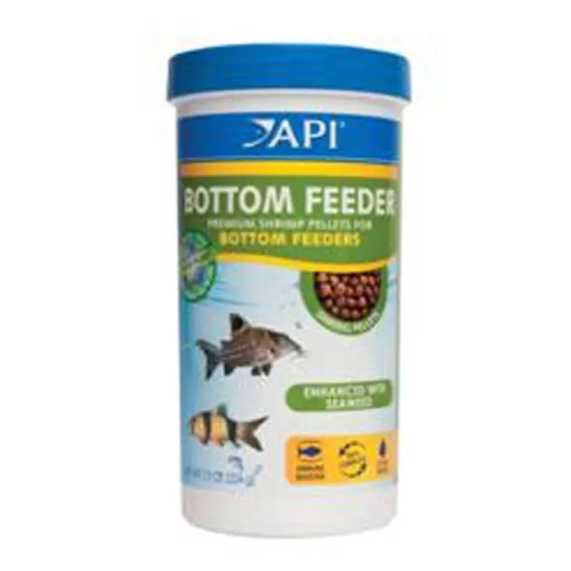 API Bottom Feeder Premium Shrimp Sinking Pellets Fish Food 7.9 oz
