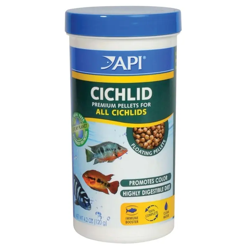 API Cichlid Premium Floating Pellets Fish Food 4.2oz MD