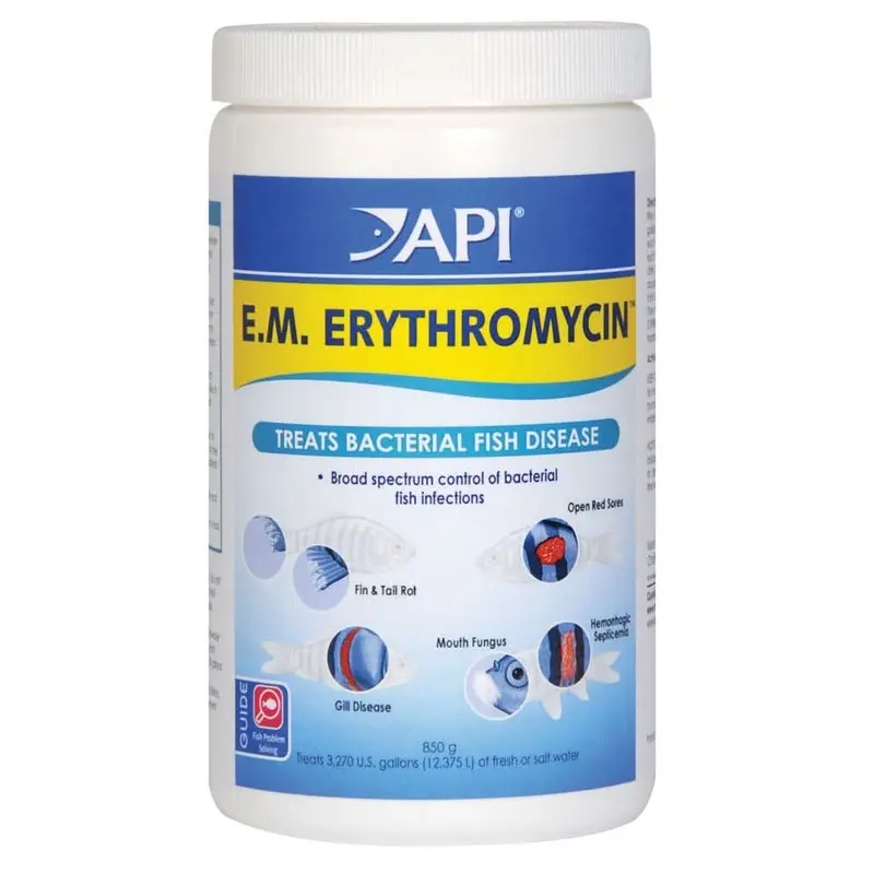 API E.M. Erythromycin Freshwater Fish Powder Medication 850 g