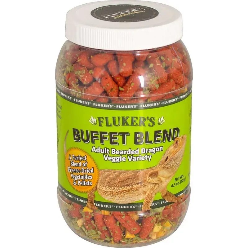 Fluker's Buffet Blend Adult Bearded Dragon Veggie Variety Freeze Dried Food 4.5 oz