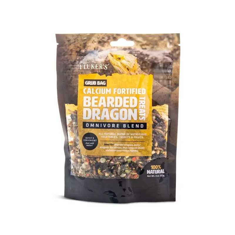 Fluker's Grub Bag Bearded Dragon Omnivore Blend Treats 4oz