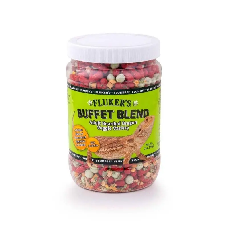 Fluker's Buffet Blend Adult Bearded Dragon Veggie Variety Freeze Dried Food 7 oz