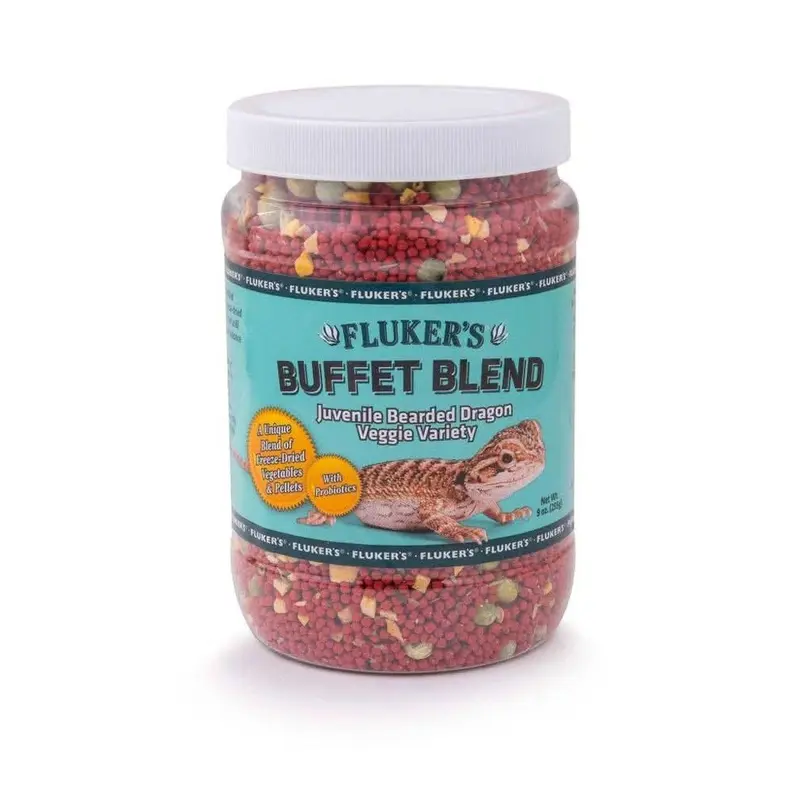 Fluker's Buffet Blend Juvenile Bearded Dragon Veggie Variety Freeze Dried Food 9 oz