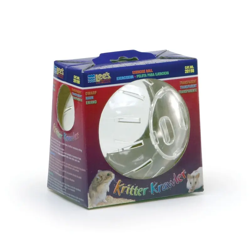 Lee's Aquarium & Pet Products Kritter Krawler Clear View-Thru Running Ball Clear Dwarf