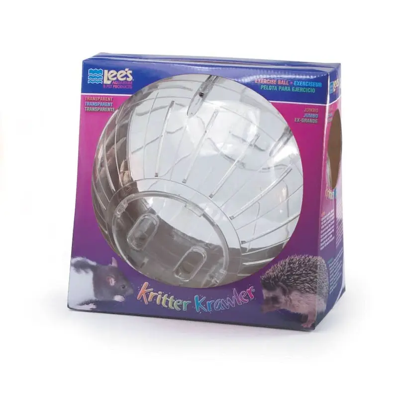 Lee's Aquarium & Pet Products Kritter Krawler Clear View-Thru Running Ball Clear Jumbo