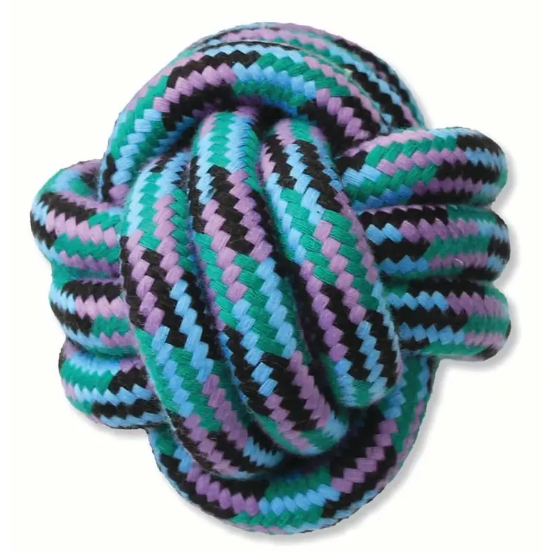 Mammoth Pet Products Braidys Rope Monkey Fist Ball Dog Toy Assorted MD 3.5in