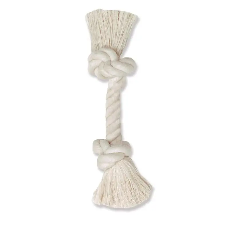 Mammoth Pet Products 100% Cotton Rope Bone Dog Toy White 9in SM