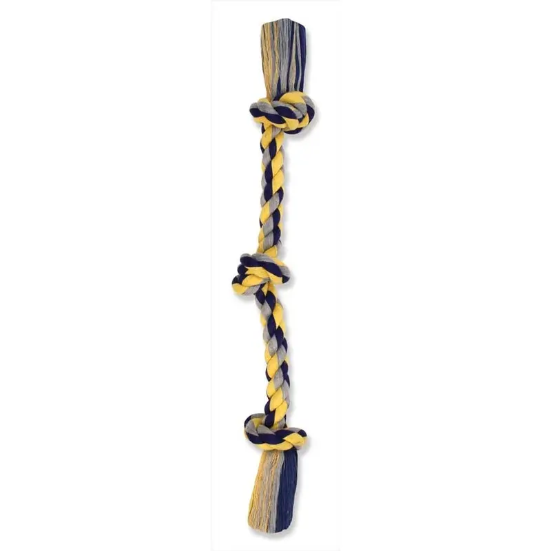 Mammoth Pet Products Cotton blend Color 3 Knot Rope Tug Toy Assorted 20in MD