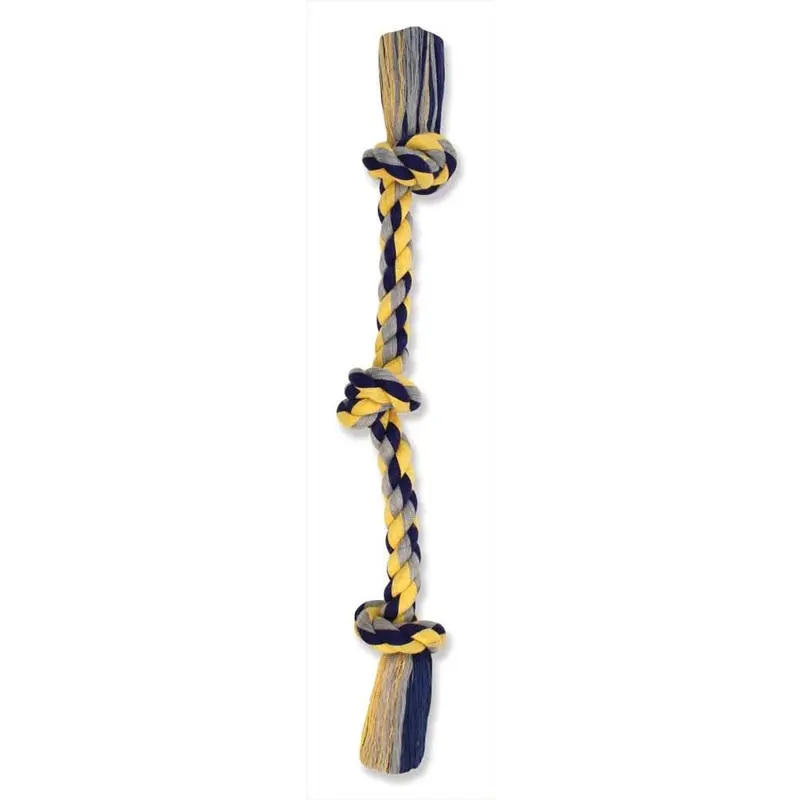 Mammoth Pet Products Cotton blend Color 3 Knot Rope Tug Toy Assorted 25in LG