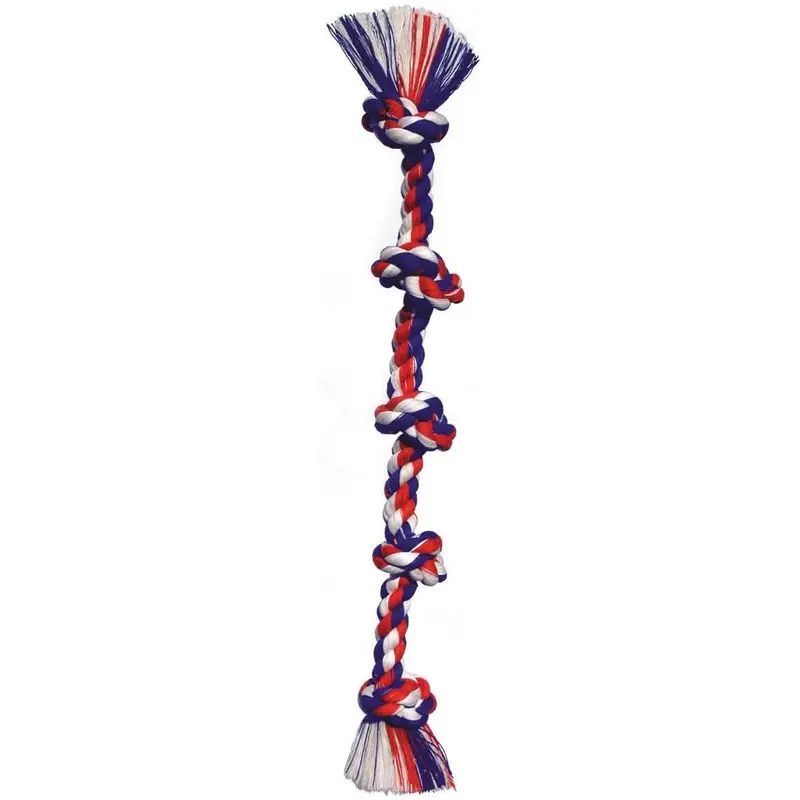 Mammoth Pet Products Cotton Blend Color 5 Knot Rope Tug Toy Assorted 36in XL