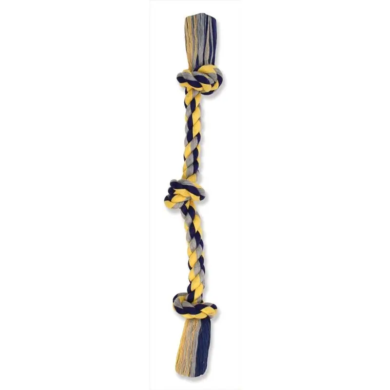 Mammoth Pet Products Cottonblend 3 Knot Rope Tug Toy Multi-Color 15in SM