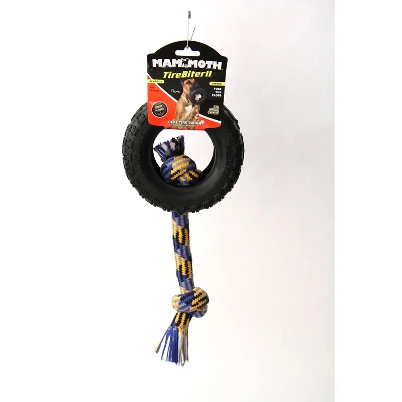 Mammoth Pet Products Tirebiter II With Rope Dog Toy 7 inch