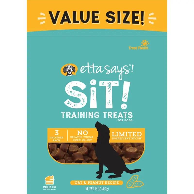 Etta Says! Sit! Training Treats Oat & Peanut 16 oz