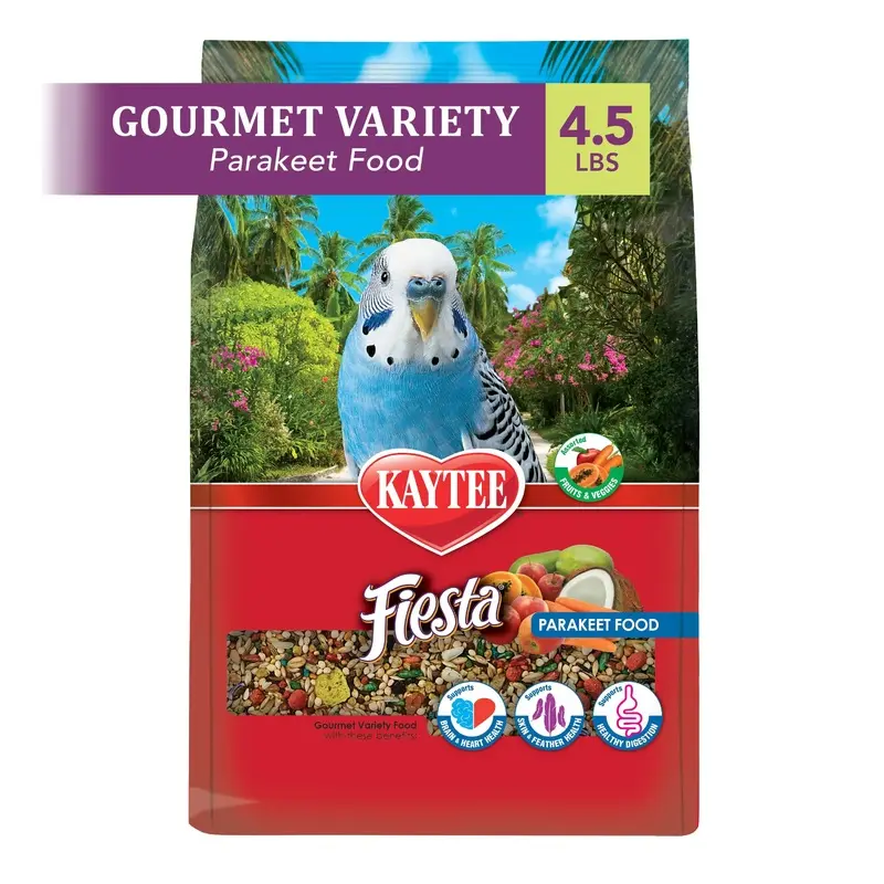 Kaytee Fiesta Parakeet Food 4.5 lb, Fortified Gourmet Diet