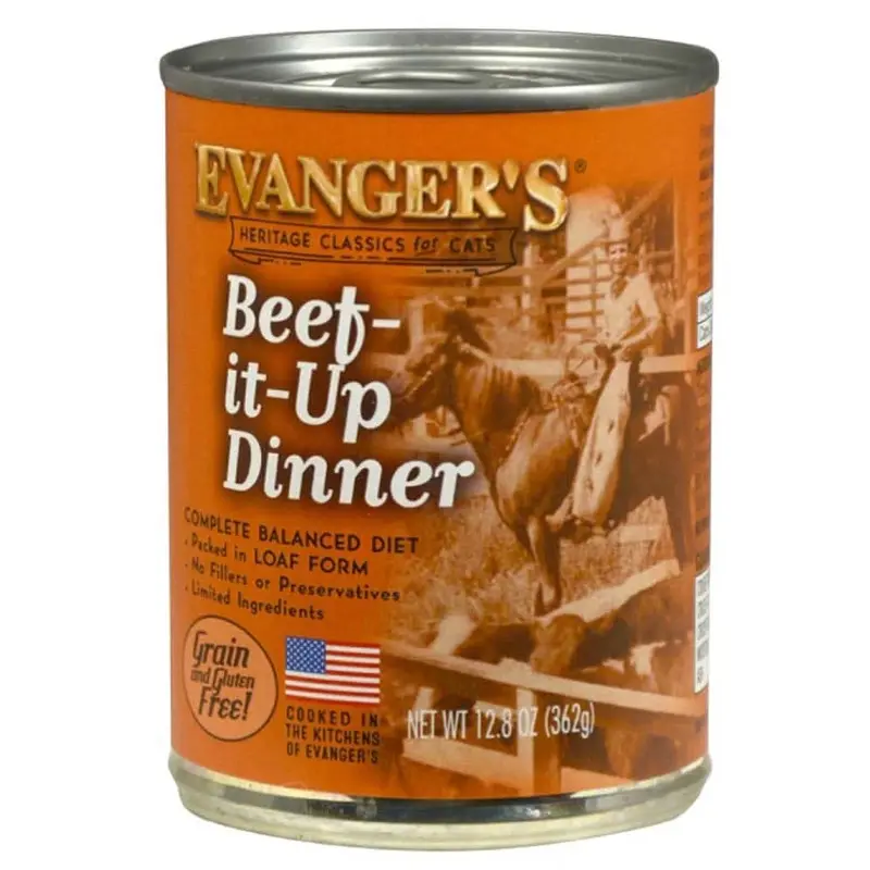 Evanger's Heritage Classic Wet Cat Food Beef It Up 12.8oz 12pk