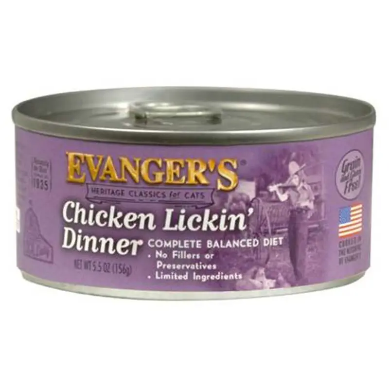 Evanger's Heritage Classic Wet Cat Food Chicken Lickin' 5.5oz 24pk