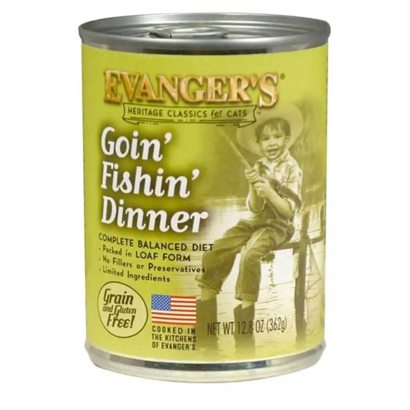 Evanger's Heritage Classic Wet Cat Food Goin' Fishin' 12.8oz 12pk