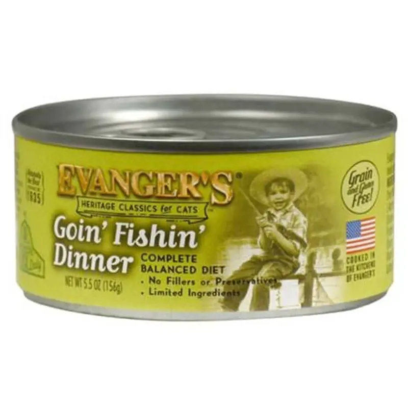 Evanger's Heritage Classic Wet Cat Food Goin' Fishin' 5.5oz 24pk