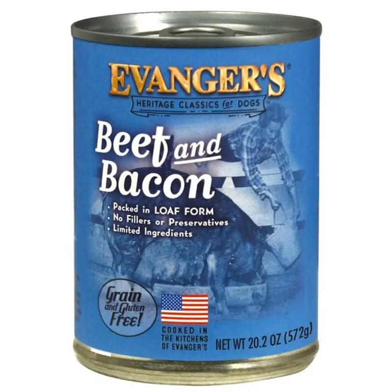 Evanger's Heritage Classic Wet Dog Food Beef & Bacon 20.2oz 12pk
