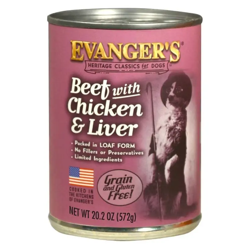 Evanger's Heritage Classic Wet Dog Food Beef, Chicken & Liver 20.2oz 12pk