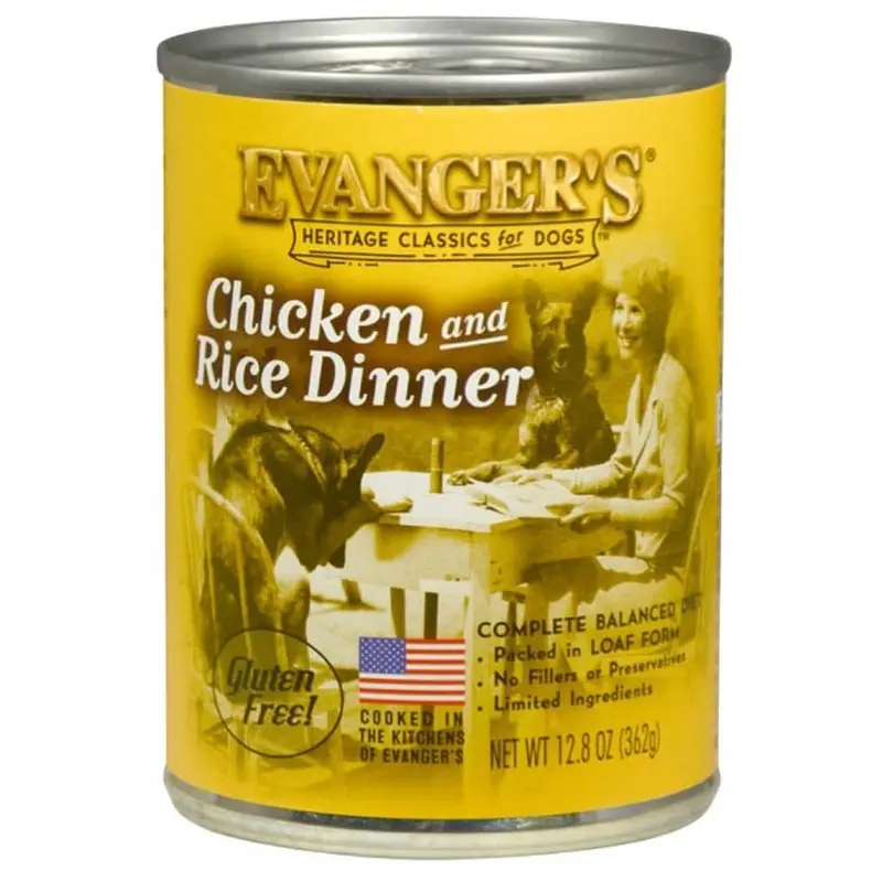 Evanger's Heritage Classic Wet Dog Food Chicken & Rice 12.8oz 12pk