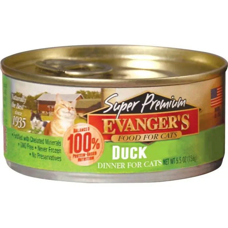 Evanger's Super Premium Wet Cat Food Duck 5.5oz 24pk