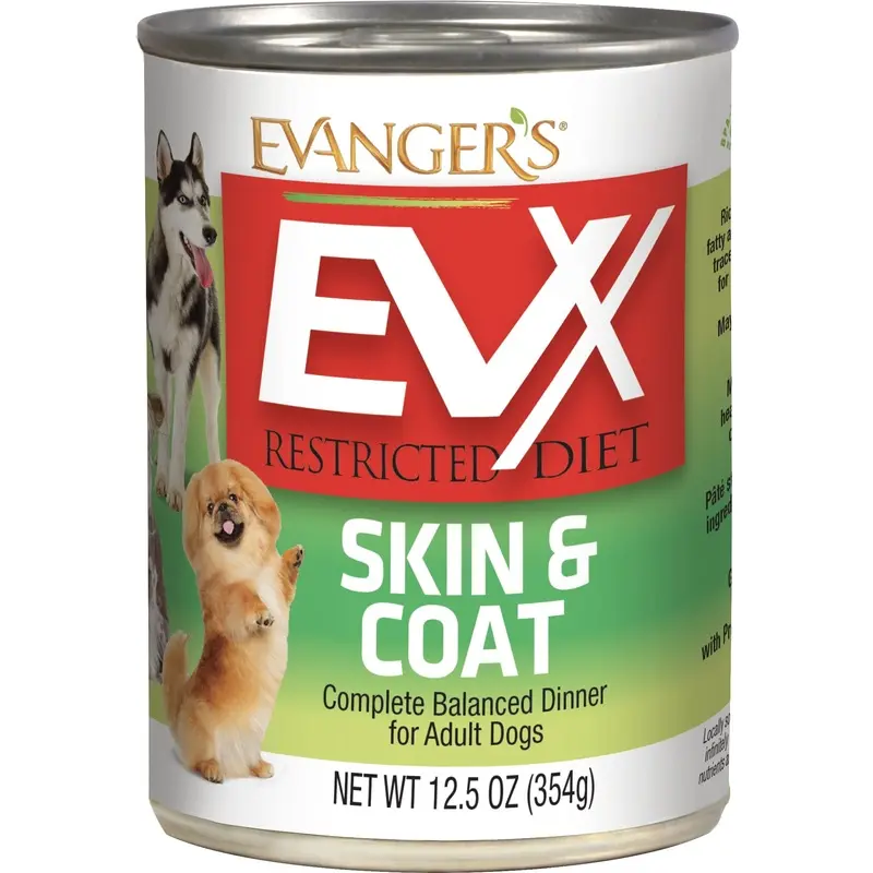 Evanger's EVx Restricted Diet Skin & Coat Wet Dog Food 12.5oz